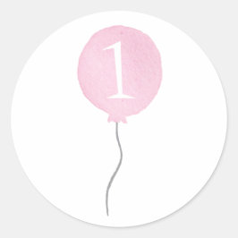 Adesivo Pequeno Balão Cor-de-Rosa - Vinhetas Numerosos