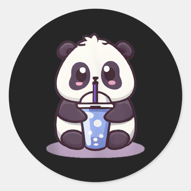 Adesivo Pequeno Bebendo de Panda Boba Tea Anime (Frente)