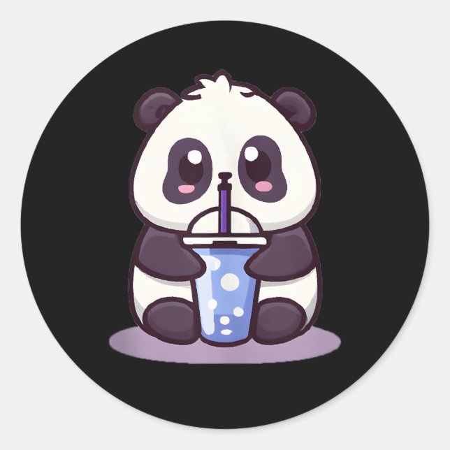 Adesivo Pequeno Bebendo de Panda Boba Tea Anime (Frente)