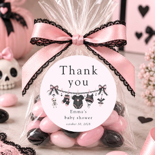 Adesivo Pequeno Boo Halloween Chás de Bebê Obrigado