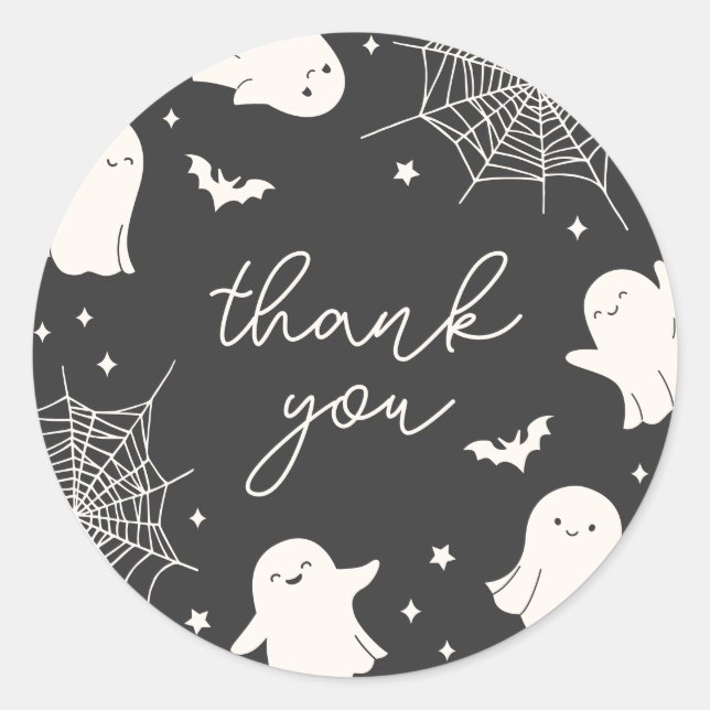 Adesivo Pequeno Boo Obrigado Sticker (Frente)