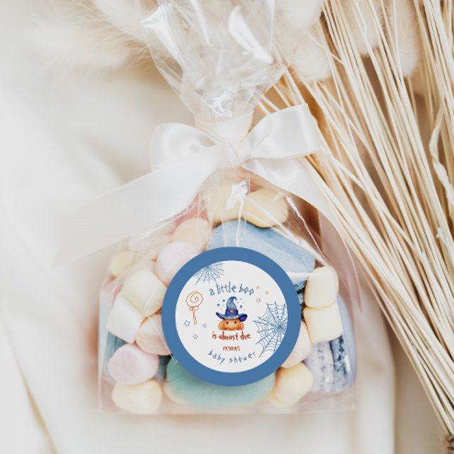 Adesivo Pequeno Boo quase vence Chá de Bebê do Halloween (Criador carregado)