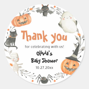 Adesivo Pequeno Chá de fraldas Boo Halloween Pumpkin