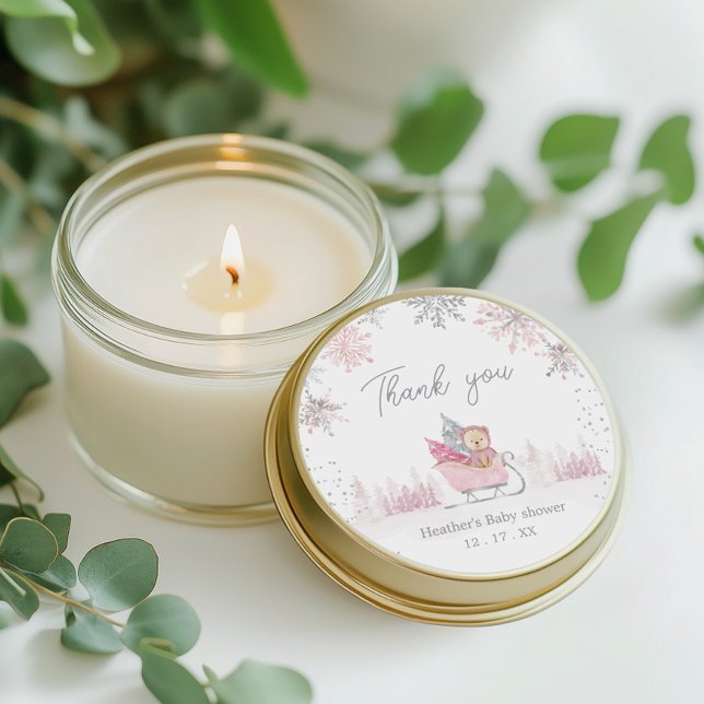 Adesivo Pequeno Chá de fraldas com floco de neve favorito (Criador carregado)