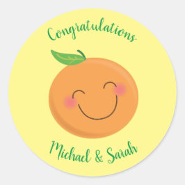 Adesivo Pequeno Chá de fraldas Cutie Tangerina Sexo Neutro