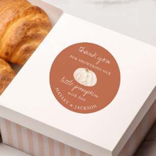 Adesivo Pequeno Chá de fraldas De Abóbora Obrigado