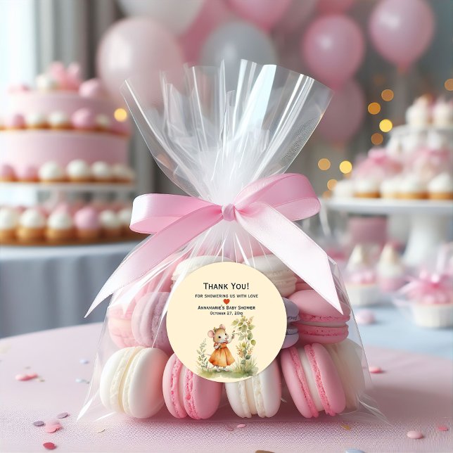 Adesivo Pequeno Chá de fraldas de Bebê do Rato | (Criador carregado)