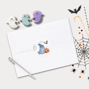 Adesivo Pequeno Chá de fraldas de Boo Fantasma Pumpkin