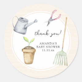 Adesivo Pequeno chá de fraldas de broto obrigado você