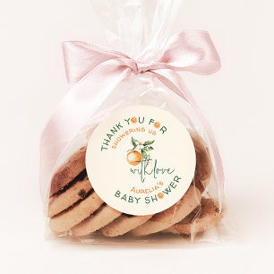 Adesivo Pequeno Chá de fraldas De Citros Cutie Obrigado A 