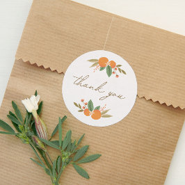 Adesivo Pequeno Chá de fraldas De Citros Cutil Obrigado