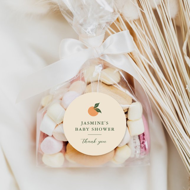 Adesivo Pequeno Chá de fraldas de Citros de Laranja Cutie (Criador carregado)