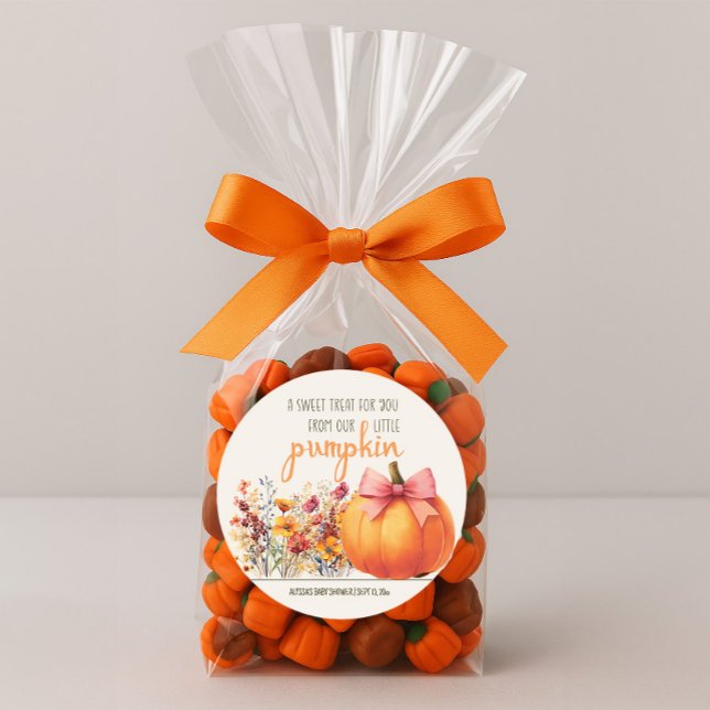 Adesivo Pequeno Chá de fraldas de Doce Pumpkin (Little Pumpkin baby shower Sweet Treat sticker)