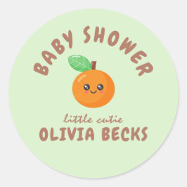 Adesivo Pequeno Chá de fraldas de Laranja Cutie