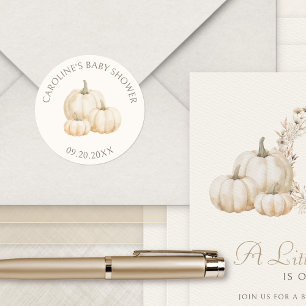 Adesivo Pequeno Chá de fraldas de outono Elegante de Abóbo