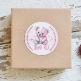 Adesivo Pequeno Chá de fraldas de urso querido Obrigado