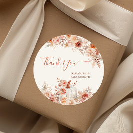 Adesivo Pequeno Chá de fraldas Floral de Abóbora