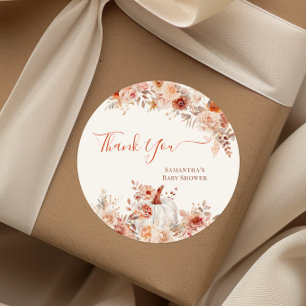 Adesivo Pequeno Chá de fraldas Floral de Abóbora