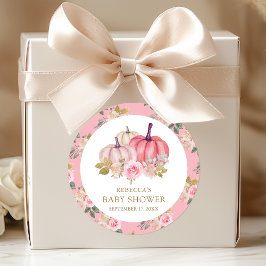 Adesivo Pequeno Chá de fraldas Floral Dourado Rosa-Rosa-Tr