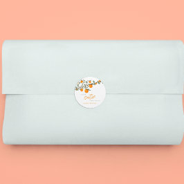 Adesivo Pequeno Chá de fraldas Neutro de Gênero Laranja Ju