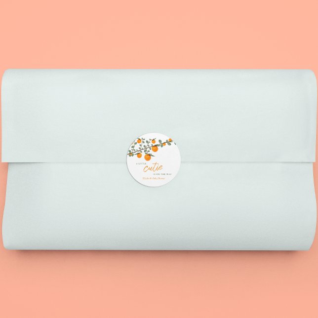 Adesivo Pequeno Chá de fraldas Neutro de Gênero Laranja Ju (Criador carregado)