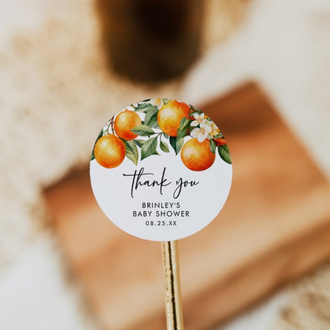 Adesivo Pequeno Chá de fraldas-redondo-adesivo Citrus (Criador carregado)