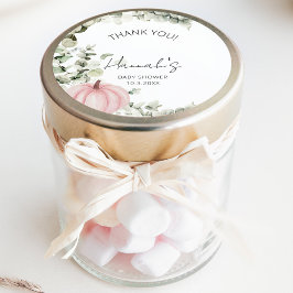 Adesivo Pequeno Chá de fraldas Rosa De Abóbora Obrigado Po