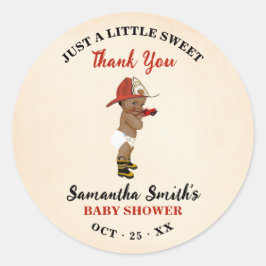 Adesivo Pequeno Chá de fraldas Vermelho do Bombeiro AA Obr