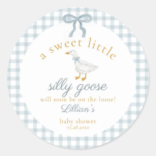 Adesivo Pequeno Chuveirinho de Bebê Gingham Azul da Silly 