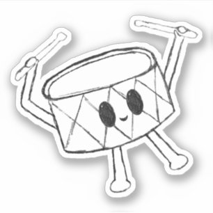 Adesivo Pequeno desenho do garoto baterista
