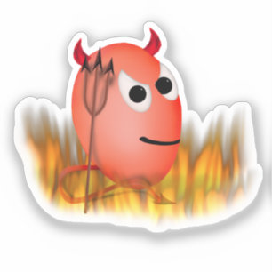 Adesivo Pequeno Diabo, Deterido Halloween de Ovos