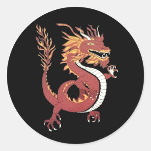Adesivo Pequeno Dragão Vermelho com chamas de Mane & Tail
