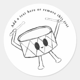 Adesivo Pequeno Drummer Boy Drum Sketch