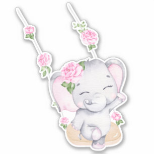 Adesivo Pequeno Elephant Cute Animal Sticker