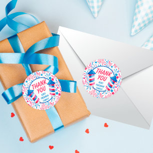 Adesivo Pequeno Firecracker 4 de julho Aniversário Obrigad