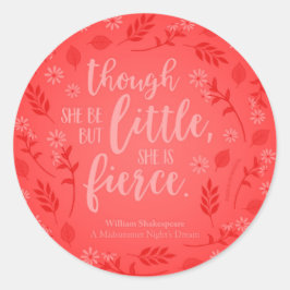 Adesivo Pequeno, mas feroz William Shakespeare Red Floral