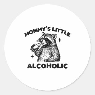 Adesivo Pequeno Meme Cute Raccoon Alcoólico da Mamãe Engra
