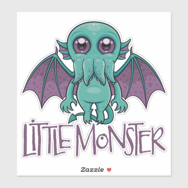 Adesivo Pequeno Monstro do Cthulhu, Bebê Gelado (Folha)