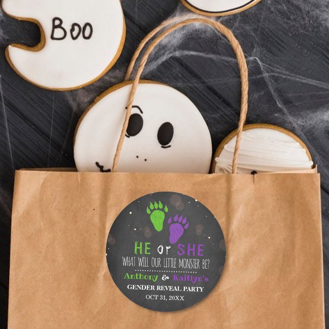 Adesivo Pequeno Monstro do Dia das Bruxas - Festa de Revel (Criador carregado)