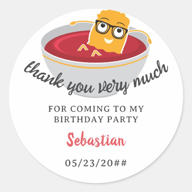 Adesivo Pequeno Nugget Qualquer Festa de aniversário De Cr (Frente)