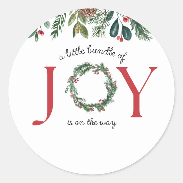 Adesivo pequeno pacote de chás de fraldas de alegria (Frente)