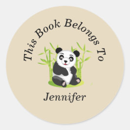 Adesivo Pequeno Panda Bonito de Volta à Escola