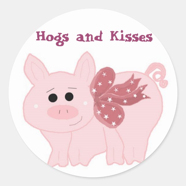 Adesivo Pequeno Piggy Hoge e Kisses (Frente)