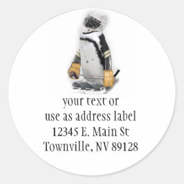 Adesivo Pequeno Pinguim Vestindo Hockey Gear