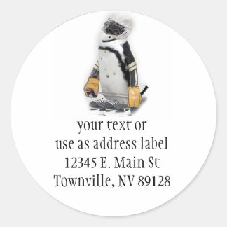 Adesivo Pequeno Pinguim Vestindo Hockey Gear