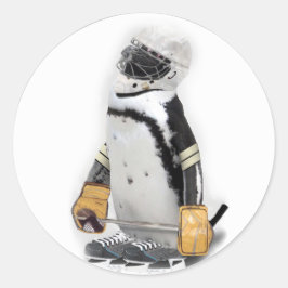 Adesivo Pequeno Pinguim Vestindo Hockey Gear