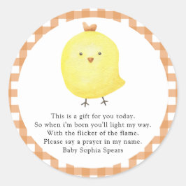 Adesivo Pequeno Pintinho - Rótulo da vela de oração