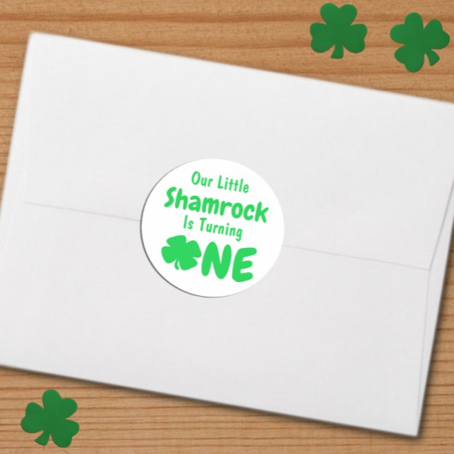 Adesivo Pequeno primeiro aniversario de Shamrock (Criador carregado)