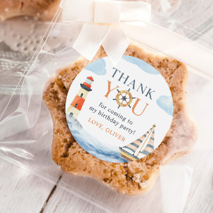 Adesivo Pequeno primeiro aniversario Náutico de Pastel Azu