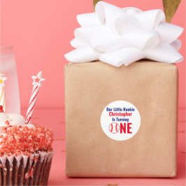 Adesivo Pequeno primeiro aniversario Rookie Baseball